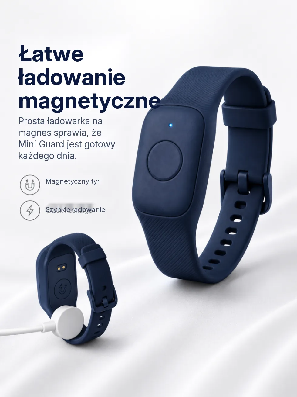 Tył opaski Mini Guard z magnetyczną ładowarką