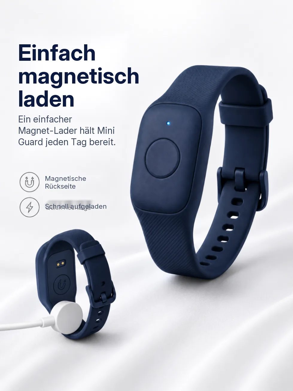 Rückseite des Mini-Guard-Bands mit magnetischer Ladeschale