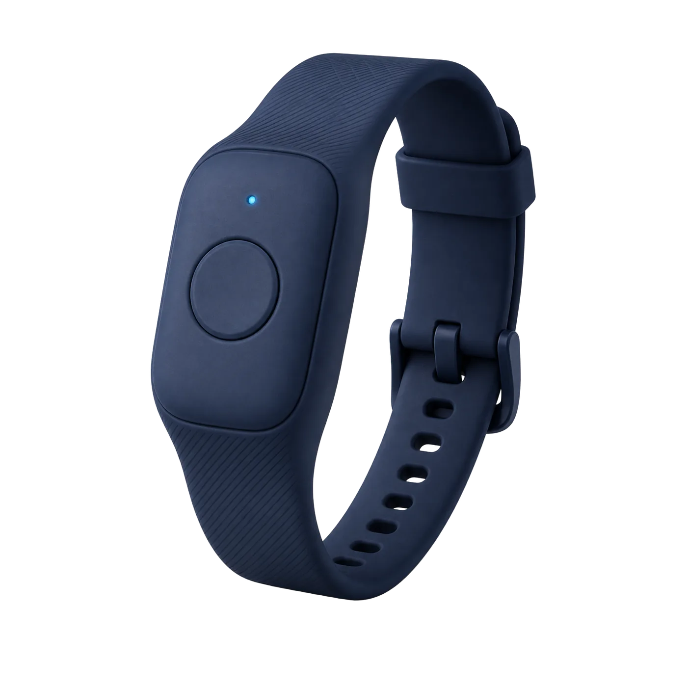 Mini Guard matte navy blue kids GPS wristband with central SOS button